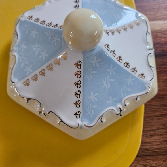 SIMPLY SHABBY CHIC CAROUSEL JAR WITH LID PORCELAIN FLORAL PATTERN - Picture 5 of 8